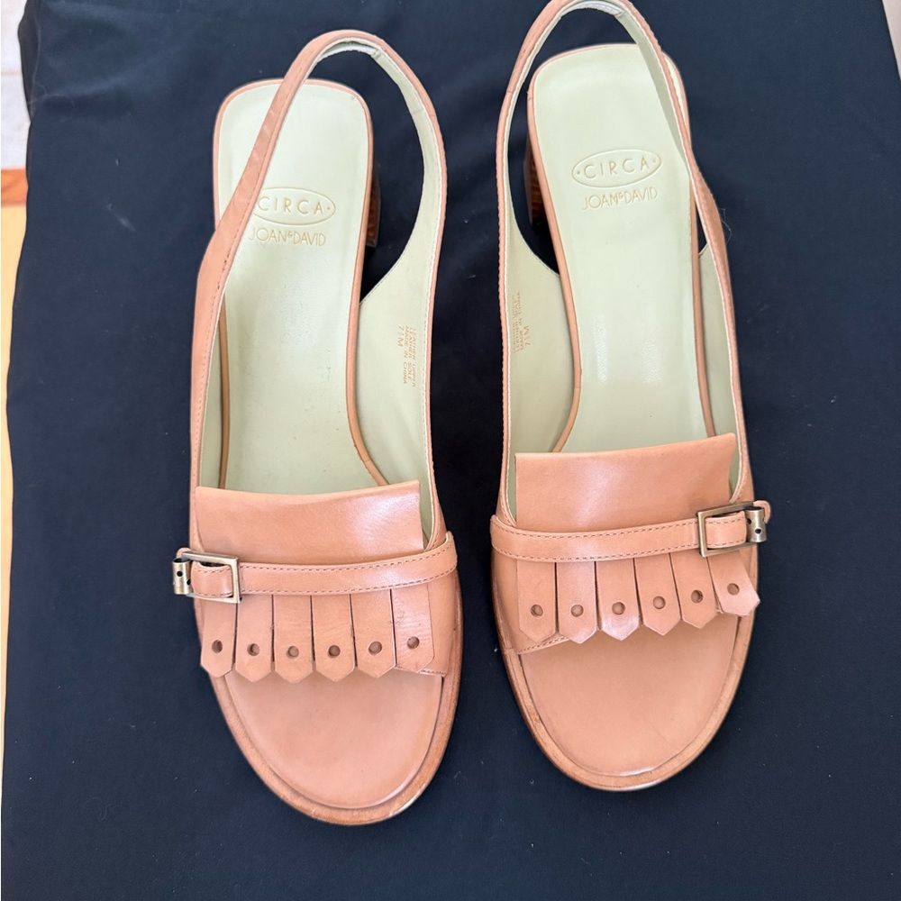 CIRCA Joan & David Leather Tan Sandals - Picture 5 of 6